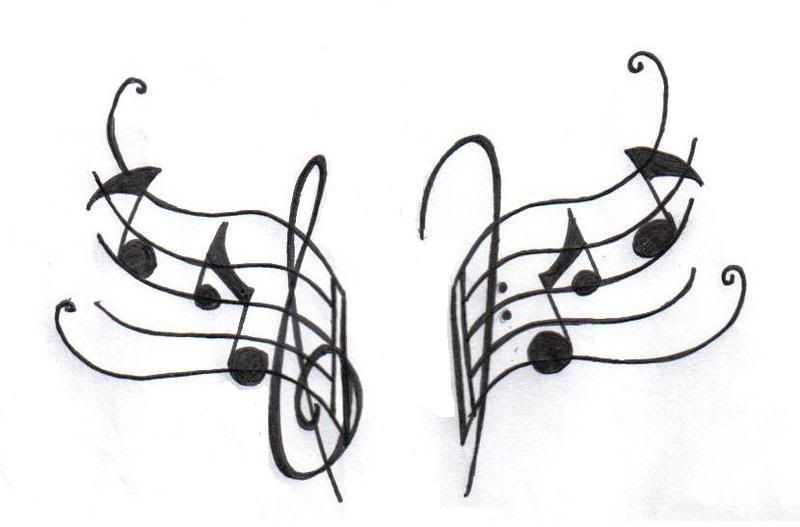 The first type of music tattoo is designs that mimic sheet music.