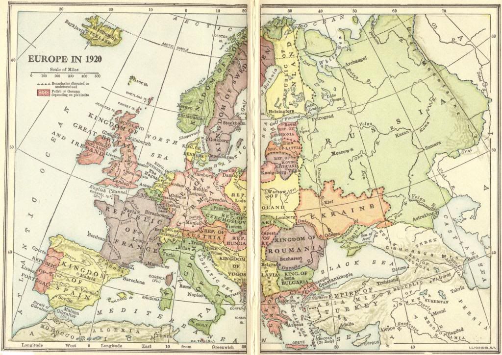 Map Of Europe In 1920