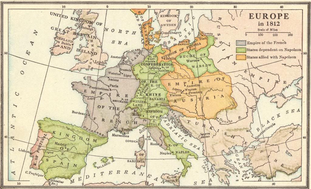 Map Of Europe 1812