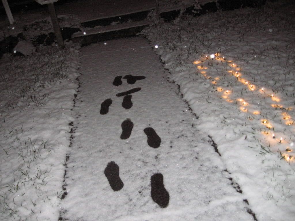 My footprints in the snow
