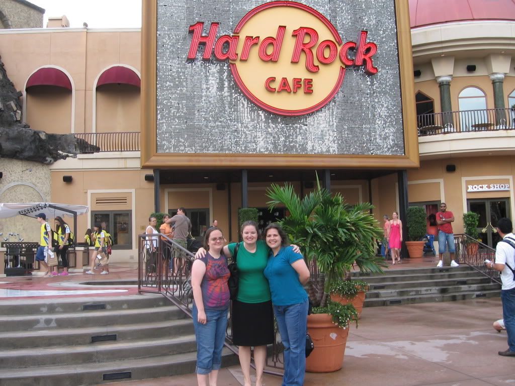 Heather, Emily, and I at Hard Rock Cafe Orlando