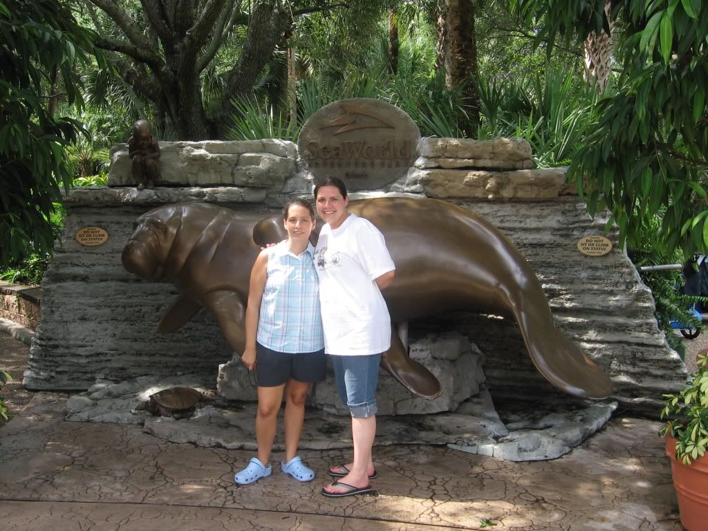 Julie and me in front of the manatees
