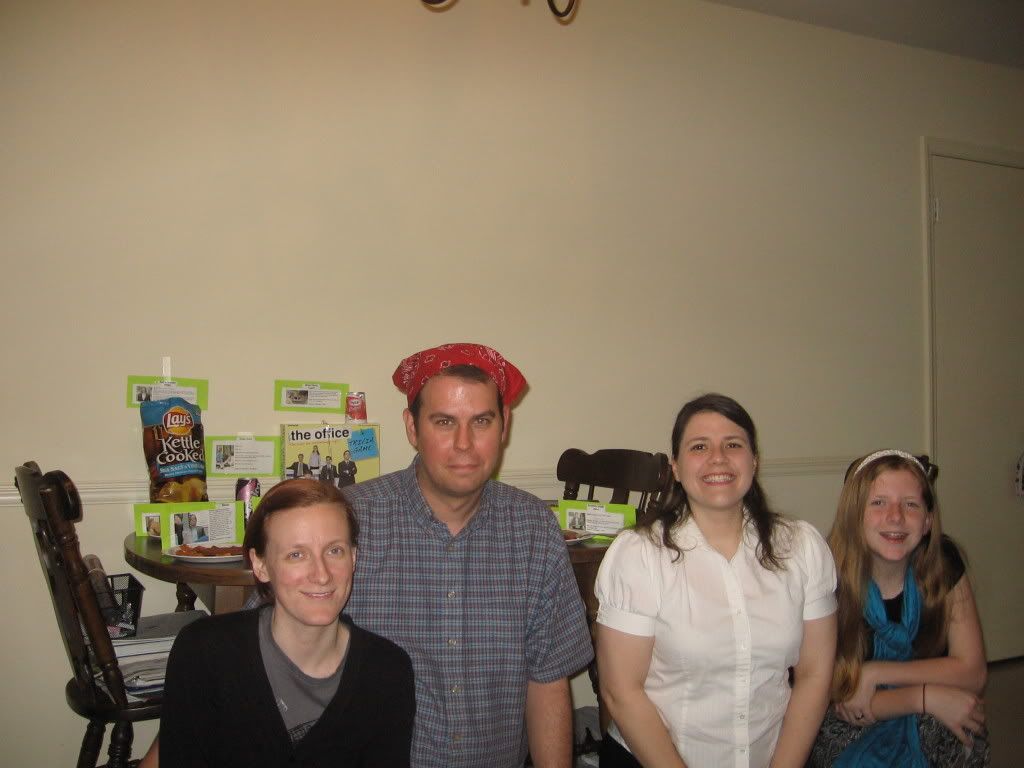 April (Angela), Greg (Prison Mike), me (Pam), and Courtney (Kelley)