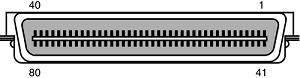 80-pin Alt-4 SCSI device connector