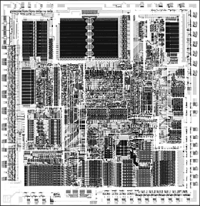 286 Processor die. Photograph used by permission of Intel Corporation