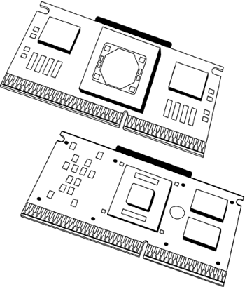 SECC2 processors with PLGA (top) and OLGA (bottom) cores.