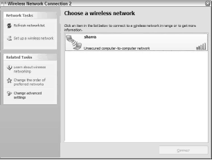 Connecting to a wireless network in Windows XP Service Pack 2.