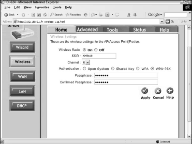 Setting the AP to WPA-PSK mode.