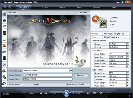 Extra DVD Ripper Express 4.54 - Гибкое и удобное программное обеспечение для преобразования видео