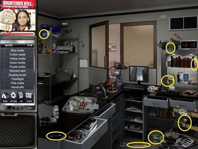 Mini-game - Dusting for Fingerprints. Your goal is to dust the evidence you 
