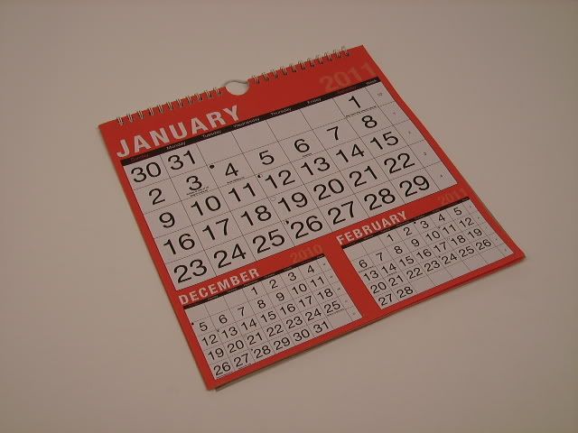2011 3 MONTH TO VIEW SQUARE WIRBOUND CALENDAR 24 X 24CM. 2011 calendar
