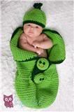 142 3Peas in a Pod Cocoon and Beanie Set Crochet Pattern