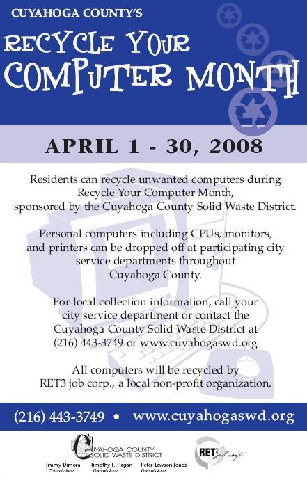 Recycle Your Computer Month flyer
