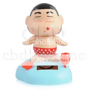 CAR CRAYON SHINCHAN FLIP FLAP SOLAR POWERED SWING TOY  