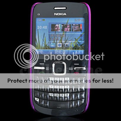 Hard Rubber Mesh Case Cover Coating For Nokia C3 Purple  