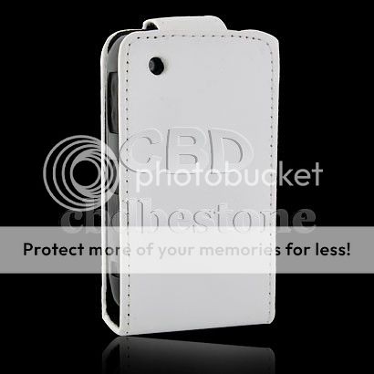   Blanc Housse Coque Etui Cuir pour BlackBerry Curve 8520