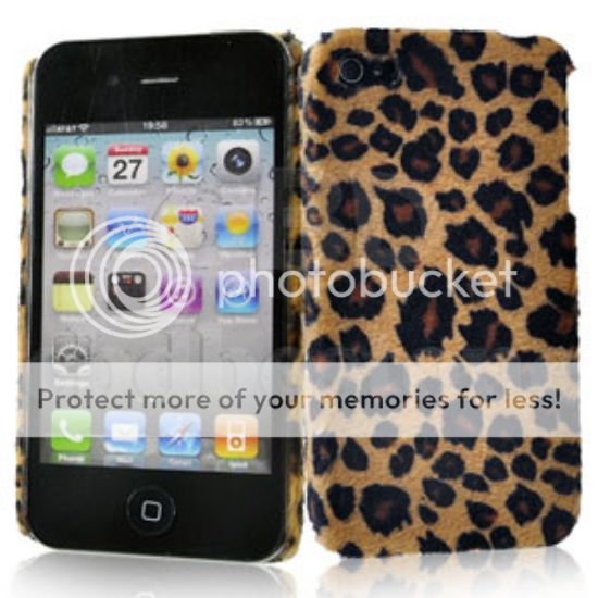 Leopard Animal Soft Hair Skin Hard Case Cover for Apple iPhone 4 4G 4S 