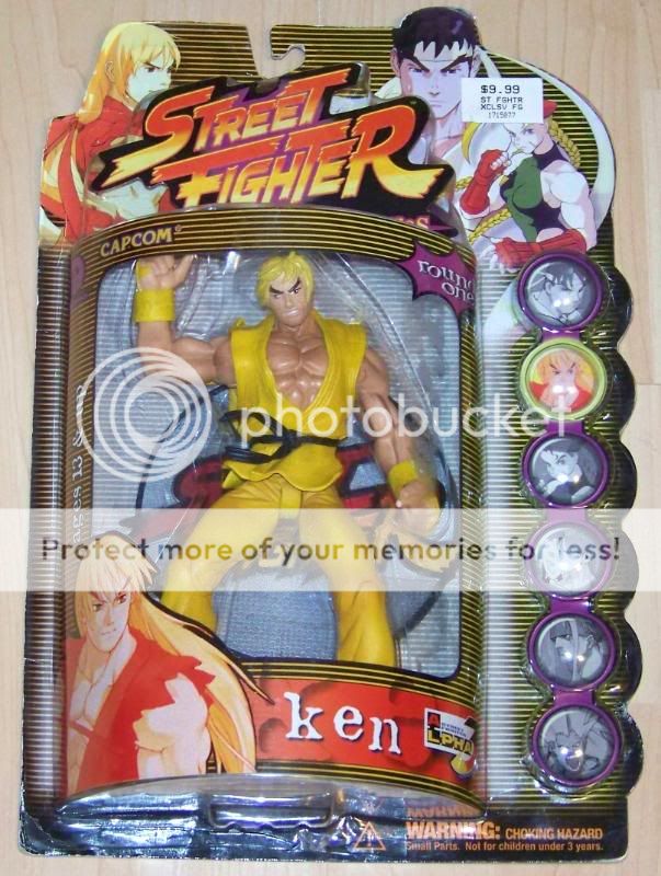 Street Fighter Ken Resaurus Action Figure Player 4 Yellow EB Exclusive 