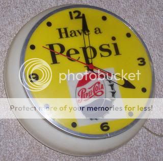 Vintage Rare Round Pepsi Cola Lighted Clock   New Lowered Price April 