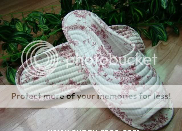 Shabby Chic Vintage Quilted Cotton Indoor Slipper M