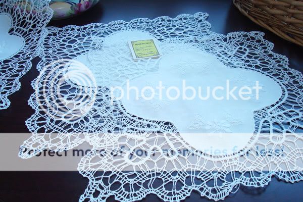 Vintage Handmade Bobbin Cotton Lace Square Doily 10  